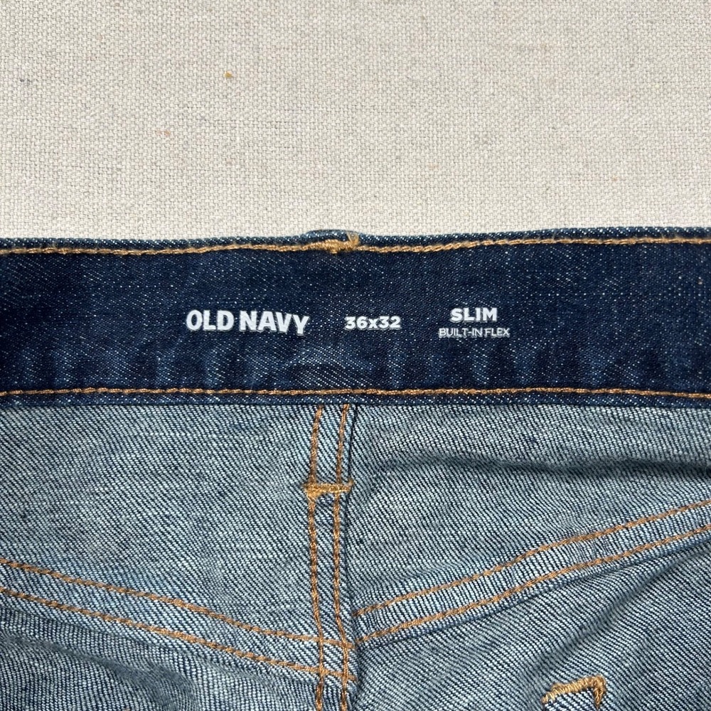 Old Navy Jeans Mens 36x32 Lim Dark Wash Denim Classic Flex Stretch - Picture 3 of 10